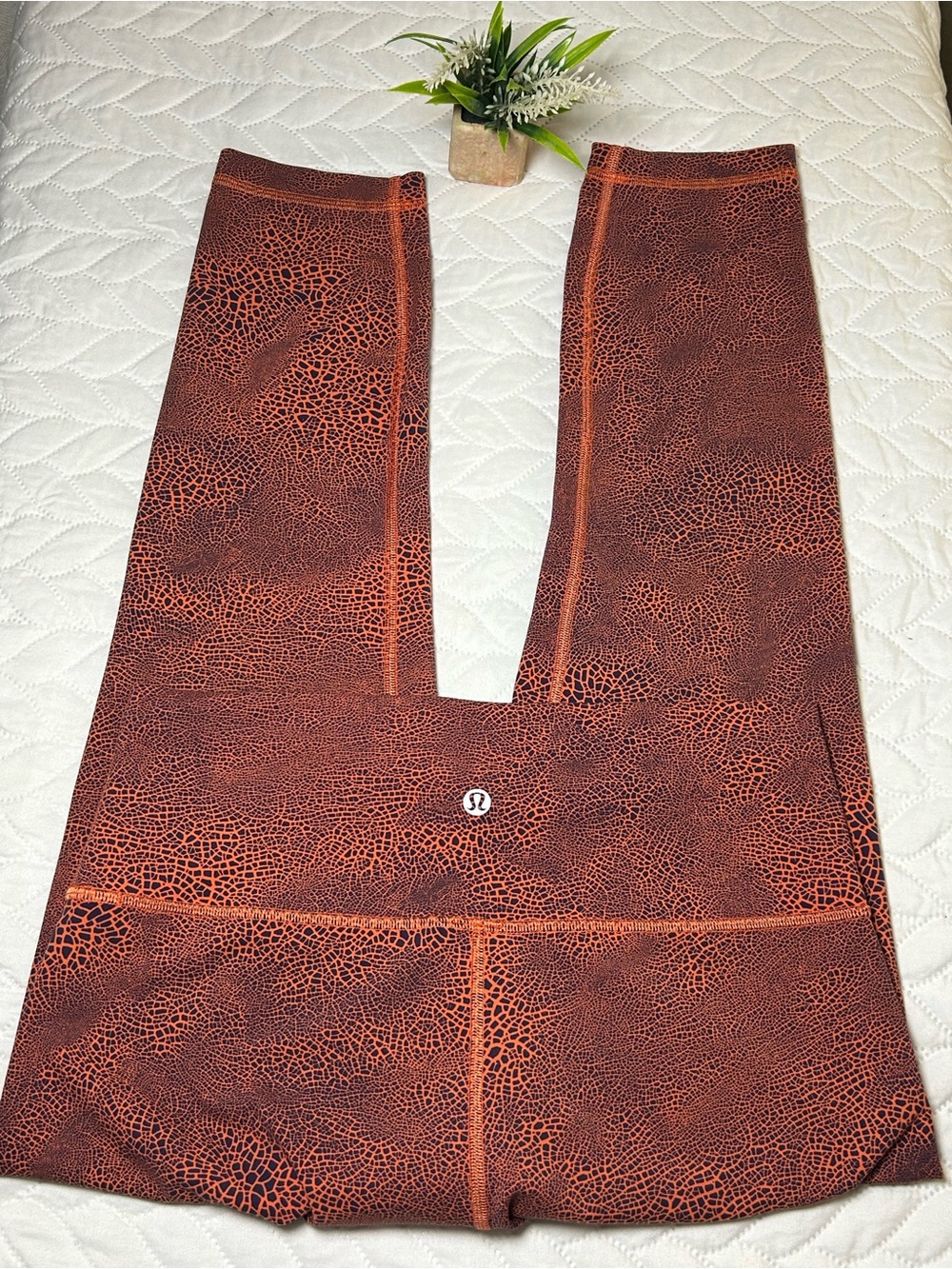 Lululemon Wunder Train High Rise Tight 25" Crackle Glaze Vintage Orange Size 10
